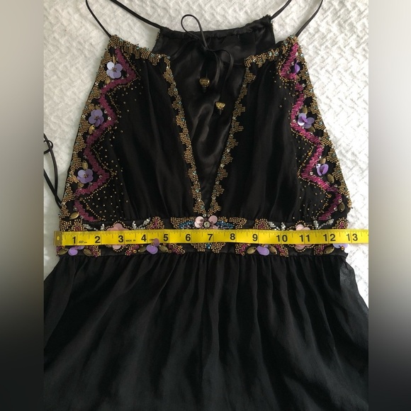 Vintage Y2K luxury designer Matthew Williamson beaded sheer black tank - Picture 11 of 17